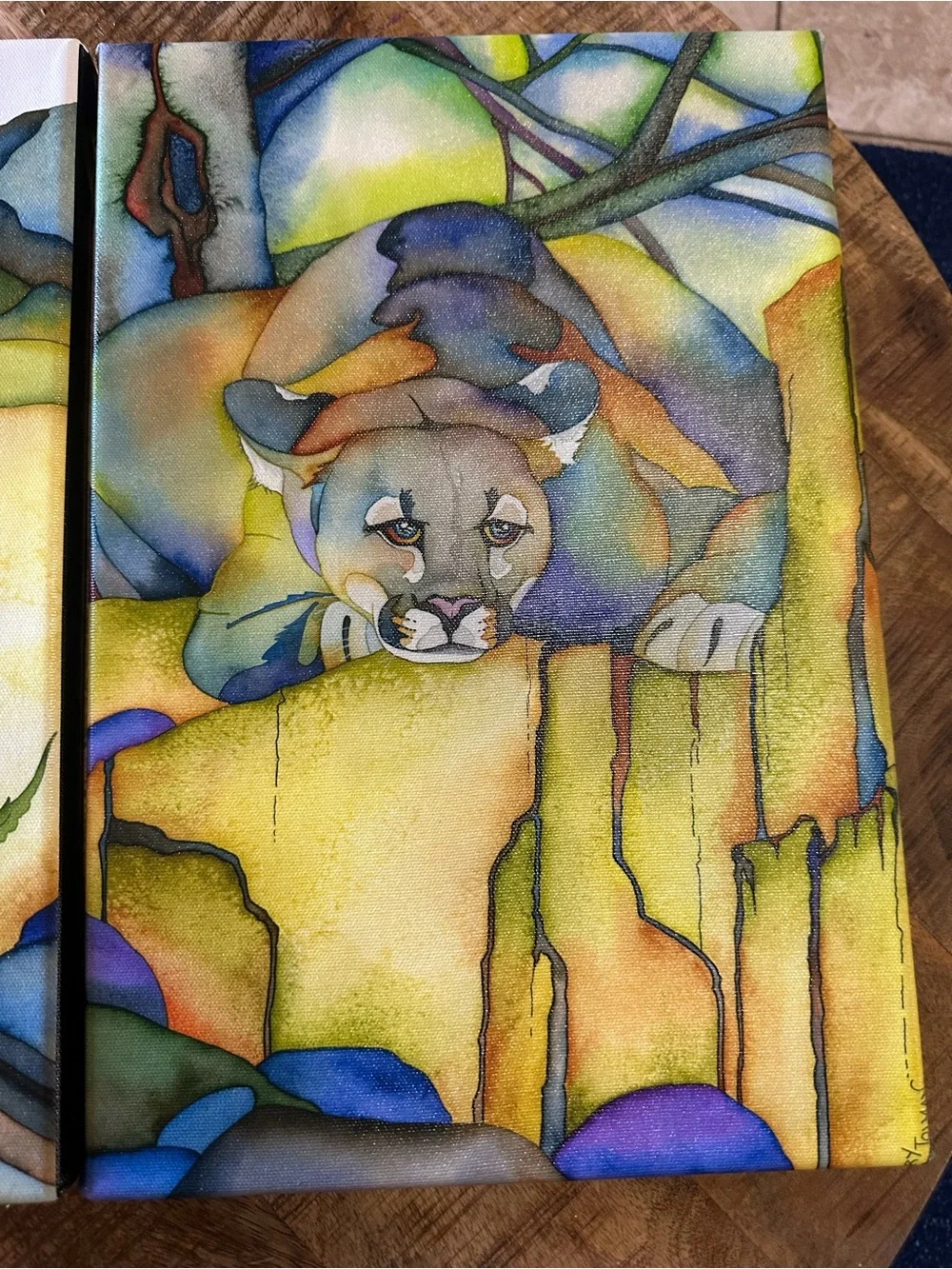 Sherry Tolman Art Canvas Prints Watercolor Art Signed # Diptych Set 15x10”